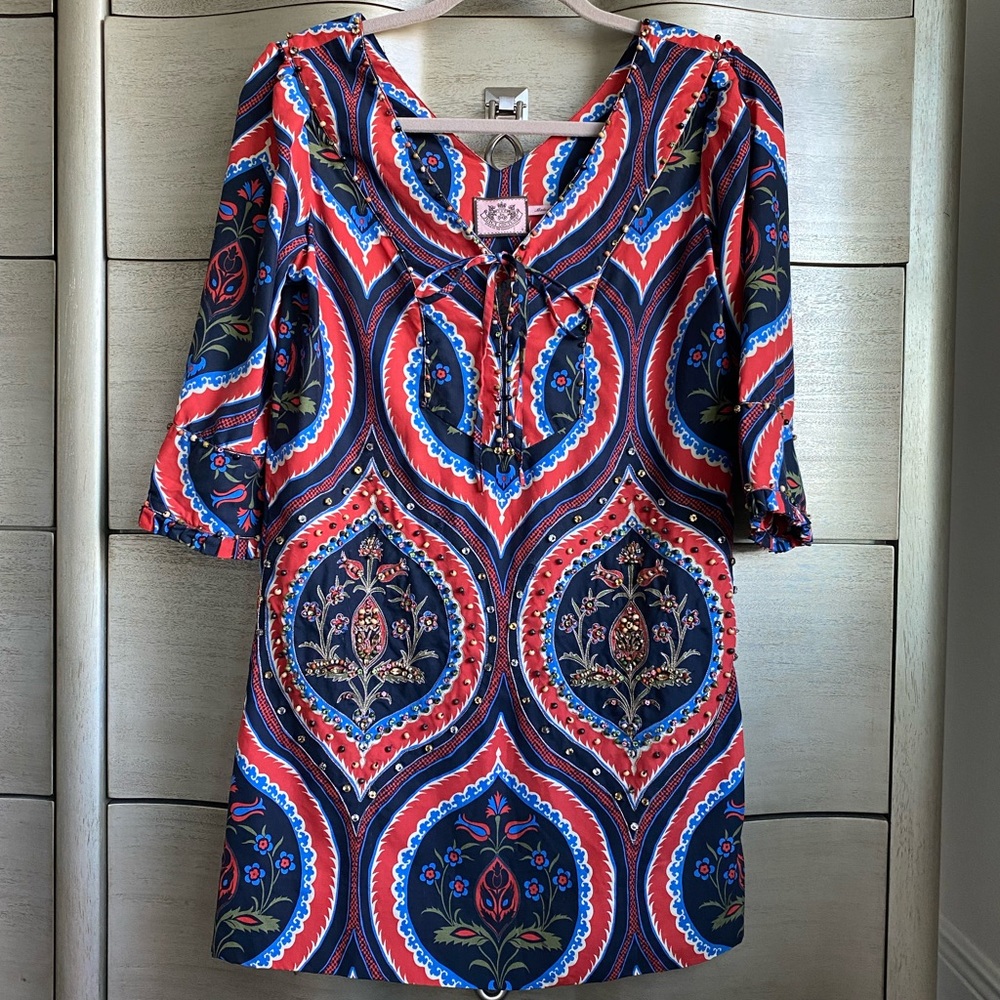 Juicy Couture silk beaded dress size 0